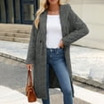 thumbnail image 6 of Aboser Fuzzy Fleece Long Cardigan for Women Plus Size Open Front Sweater Coats Warm Sherpa Plush Jackets Lapel Long Sleeve Cardigan Sweaters, 6 of 8