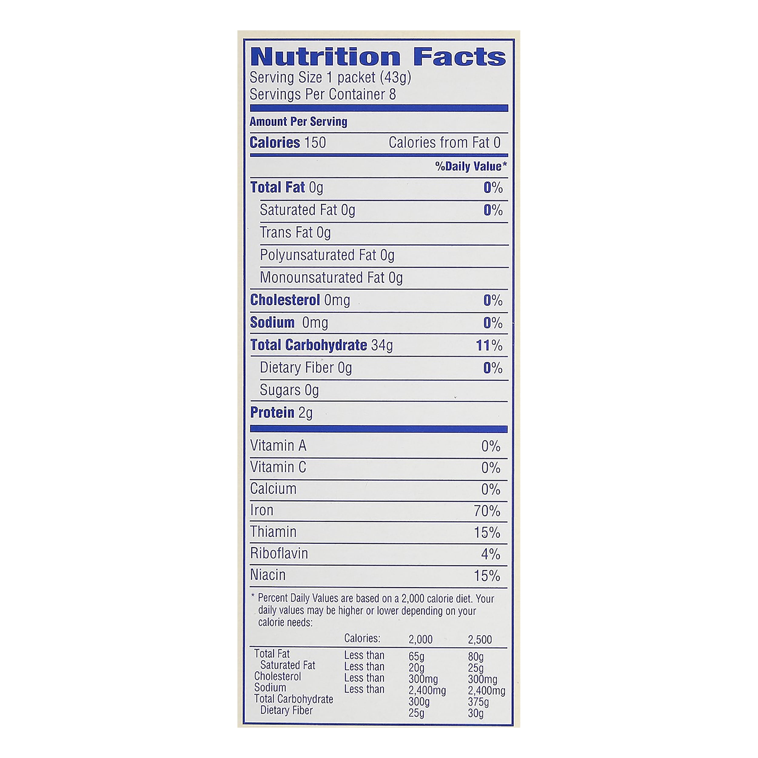 Cream of Rice Instant Gluten Free Hot Cereal, Kosher, 8-1.5 OZ Packets