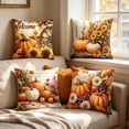 thumbnail image 2 of Lzobxe 4 Pack Halloween Pillowcases, Decorative Outdoor Cushion Cover, 45x45cm Ghost Pumpkin Throw Pillow Cover for Sofa Couch Home Party Decor, 2 of 6