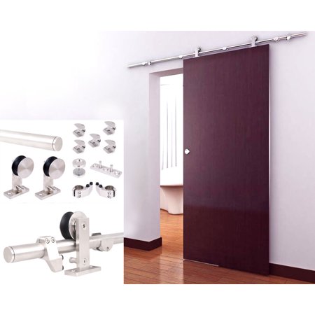 8FT European Modern Satin Stainless Steel Sliding Barn Wood Door Closet Hardware