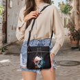 thumbnail image 5 of Eheartsgir Skull and Cat Pattern Purse Satchel, Adjustable Strap Ladies Shoulder Purse PU Leather Waterproof Women's Single Shoulder Crossbody Bag for Travel Shopping, 5 of 7