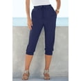 thumbnail image 4 of Roaman's Women's Plus Size Plus Size Soft Knit Capri Pant With Drawstring Waist, 4 of 5