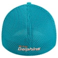 thumbnail image 4 of Men's New Era  Aqua Miami Dolphins Game Day Linear 39THIRTY Flex Hat, 4 of 6