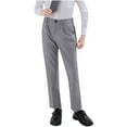thumbnail image 5 of snilers Boys Dress Pants Kids Uniform Pants Slim Fitted Formal Trousers with Belt Loops Middle Waist Button Zipper Straight Leg Pants with Pockets Size 3-16 Years, 5 of 6