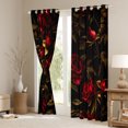 thumbnail image 3 of Homewish Red Rose Curtains Pack of 2 (42x84 Each) For Teens Female Girls,Chic Flowers Curtains Blackout,Spring Garden Bedroom Curtains,Ultra Soft Home Decor, 3 of 6