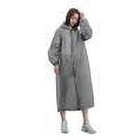 Imperméable Long pour Adulte Voyage Pêche Escalade Poncho de Pluie à Capuche (Blanc)