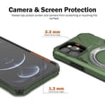 thumbnail image 6 of Magnetic for iPhone 12 Pro Max Case with Stand [Compatible with MagSafe] + Screen Protector[2 Pack], Military Shockproof Cover Rugged Phone Case, Built in 360° Rotatable Ring Kickstand, Green, 6 of 12
