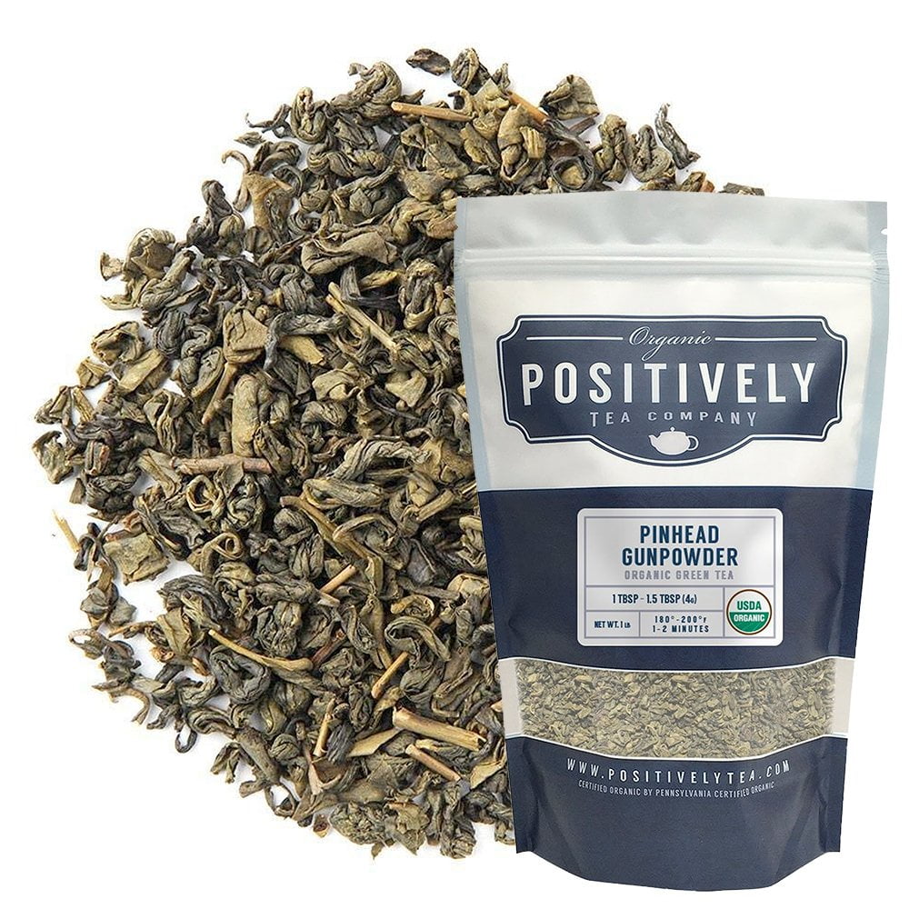 Positively Tea, Organic Pinhead Gunpowder, Green Tea, Loose Leaf, USDA