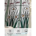 thumbnail image 6 of Sheer Curtains 84 Inches Long, Green Butterfly Flower Semi Sheer Curtains Light Filtering Window Treatment, Stained Glass Dragonfly Floral Plant Privacy Voile Drapes for Living Room 52x84 Inch, 6 of 7