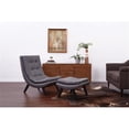 thumbnail image 4 of Pemberley Row Bonded Leather Pewter Gray Lounge Chair and Ottoman Set Rectangular Grid Tufted 36.75"H Unassembled, 4 of 4