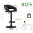 thumbnail image 3 of Modern Adjustable Bar Stools with PU Leather Seat, 360° Swivel Open Mid Back & Armrest Bar Stool– Ideal for Kitchen , Bar, Café, Counter Seating, Black, 3 of 12
