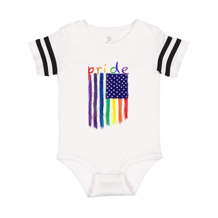 

Inktastic Painted American Rainbow Flag with Pride Gift Baby Boy or Baby Girl Bodysuit