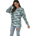 thumbnail image 2 of Women Casual Sweatshirts Fall Loose Lightweight Camouflage Long Sleeves Tops Cute Camo Crewneck Pullover green L, 2 of 6