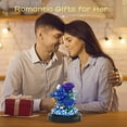 thumbnail image 6 of Blue Enchantress Bouquet Building Kit, Blue Enchantress Bouquet Building Blocks, Flower Decoration Rose Forever with Dust Cover for Mom and Her Lover Girl, 6 of 7