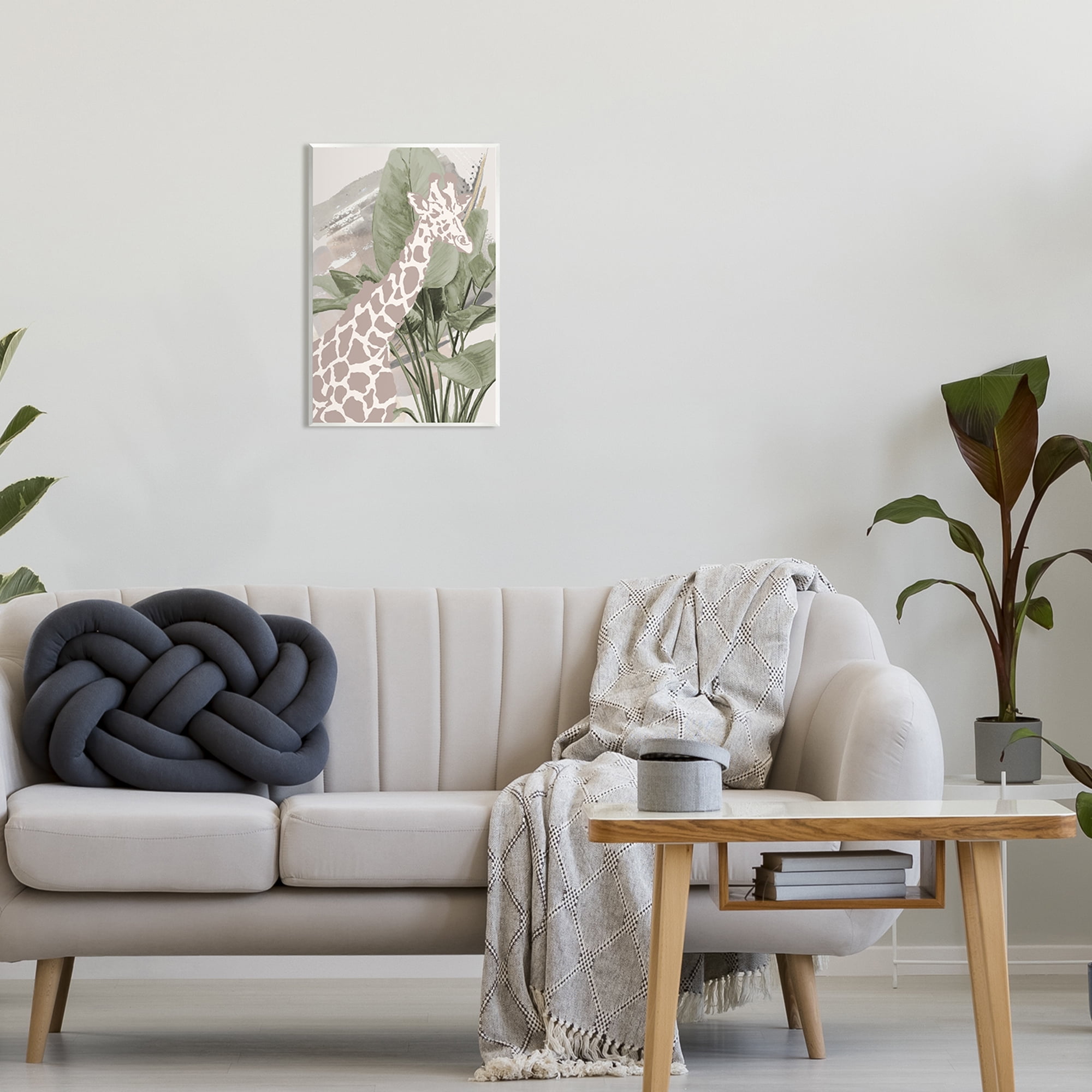 Stupell Industries Tropical Giraffe Abstract Animals & Insects Painting Unframed Art Print Wall Art, 13 x 19