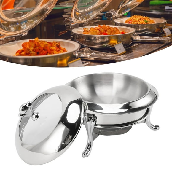 Round Chafing Dish Buffet Set, Stainless Steel Buffet Servers and Warmers Portable Catering Server Chafing Dishes for Buffet with Lid for Parties, Events, Wedding, Camping, Dinner