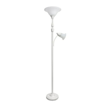 Elegant Designs 2 Light Floor Lamp with White Marble Glass, Restoration  Bronze - Walmart.com