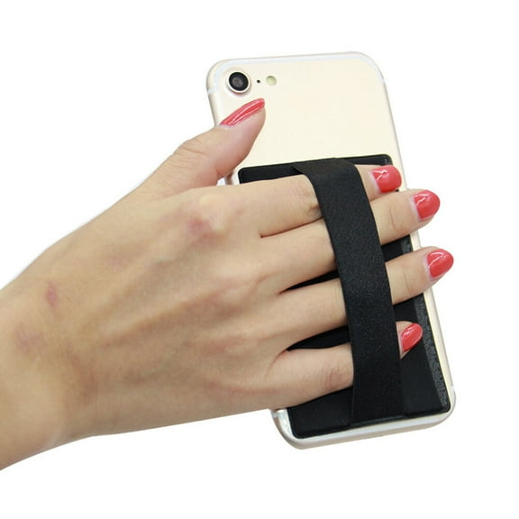 LULULION Premium Black Credit Holder for Phone Stick Firmly to Phone Back for Cards Cash and Ids