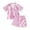 Z1 Hot Pink, variant on REDARER Girls' Easter Print Pajama Set - Short Sleeve Top & Shorts Two-Piece Sleepwear,Size 10-11 Years