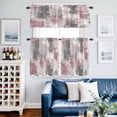 thumbnail image 2 of Vintage Pink Gray Kitchen Curtains Sets for Windows 24 Inch Length, Modern Abstract Art Rod Pocket Window Treatments Tier Curtains and Valances Set for Bedroom/Bathroom, 2 of 8