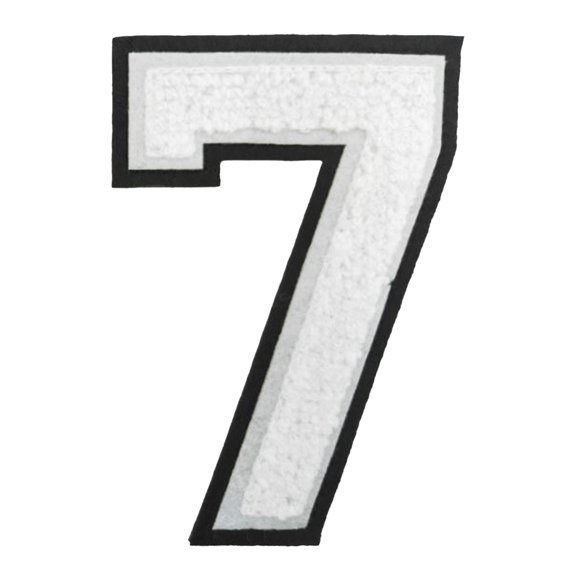 White Letter Or Number Patch, Large Numerals For Clothing Backpacks Hats Jeans, Iron On Sew On (H)