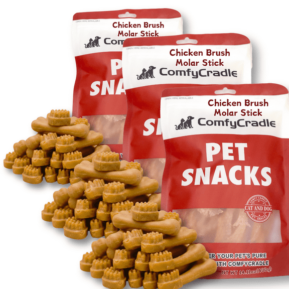 TenderTouch Chicken Flavor Toothbrush Dog Treats, Daily Dental Care Chews,2.56 Pound