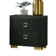 thumbnail image 5 of Modern Black 2-Drawer Nightstand | Engineered Wood & Metal | 24"W x 16"D x 24"H | Gold Trim & Legs | Square Pulls | Perfect for Bedroom Use, 5 of 7