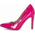 thumbnail image 2 of Chariot & Co: Mall- Womens Pointed Toe Stiletto Pumps - 4" Heels, Wedding and Dress Shoes Heel (Hot Pink Patent, 6.5), 2 of 6