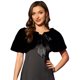 thumbnail image 1 of INSPIRE CHIC Elegante chal de piel sintética para mujer con cinta de lazo para novia, boda, fiesta, estola, encogimiento de hombros Negro XL, 1 of 5