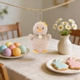 thumbnail image 6 of AYktou Easter Chicks Hanging Ornaments, 3×2×5 Inch Easter Decoration Fluff Felt Small Doll Pendant with Bow Headwear Cute Chickens Gifts for Easter Basket Stuffers Tree Hanging Party Favors, Brown, 6 of 7