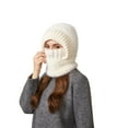 thumbnail image 2 of Women’s Upgraded 3-in-1 Plush Knitted Balaclava - Thickened Hat Scarf Mask Set, Fleece-Lined Warm Windproof Winter Headwear, Cozy Soft Design for Outdoor Activities, Cold-Weather Gear, N, 2 of 6