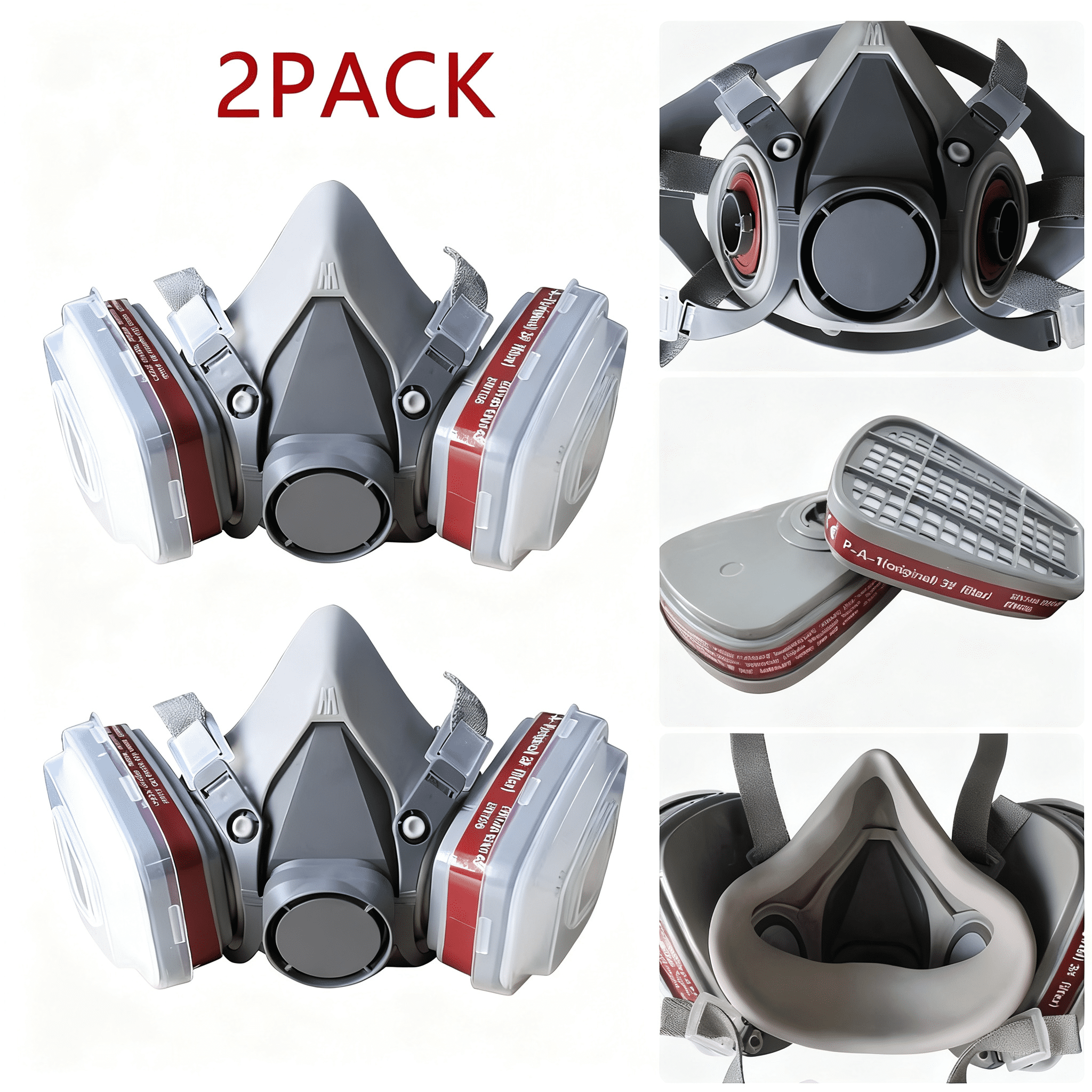 15-in-1 Half Face Mask Reusable Respirator with Organic Vapor Cartridges