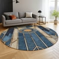 thumbnail image 6 of Addison Rugs Mayfield Premium Machine Washable Transitional Geometric Blue Round Rug, 8' x 8', 6 of 6