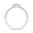 thumbnail image 2 of ANGARA Freshwater Cultured Pearl Ring with Beaded Split Shank in 14K White Gold for Women | June Birthstone, Birthday, Anniversary, Jewelry Gift for Women | Pearl Ring, 2 of 8