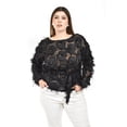 thumbnail image 1 of Blusa con diseño texturizado Roman Fashion Talla Extra 5105 Negro 38, 1 of 5