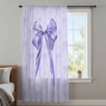thumbnail image 4 of Purple Bow Sheer Curtains 45 Inches Long, Cute Bowknot Simple Pure Color Light Filering Curtains, Breathable Simi Curtain Privacy Drapes for Kitchen Bathroom Lightweight Small Window Treatment, 4 of 9