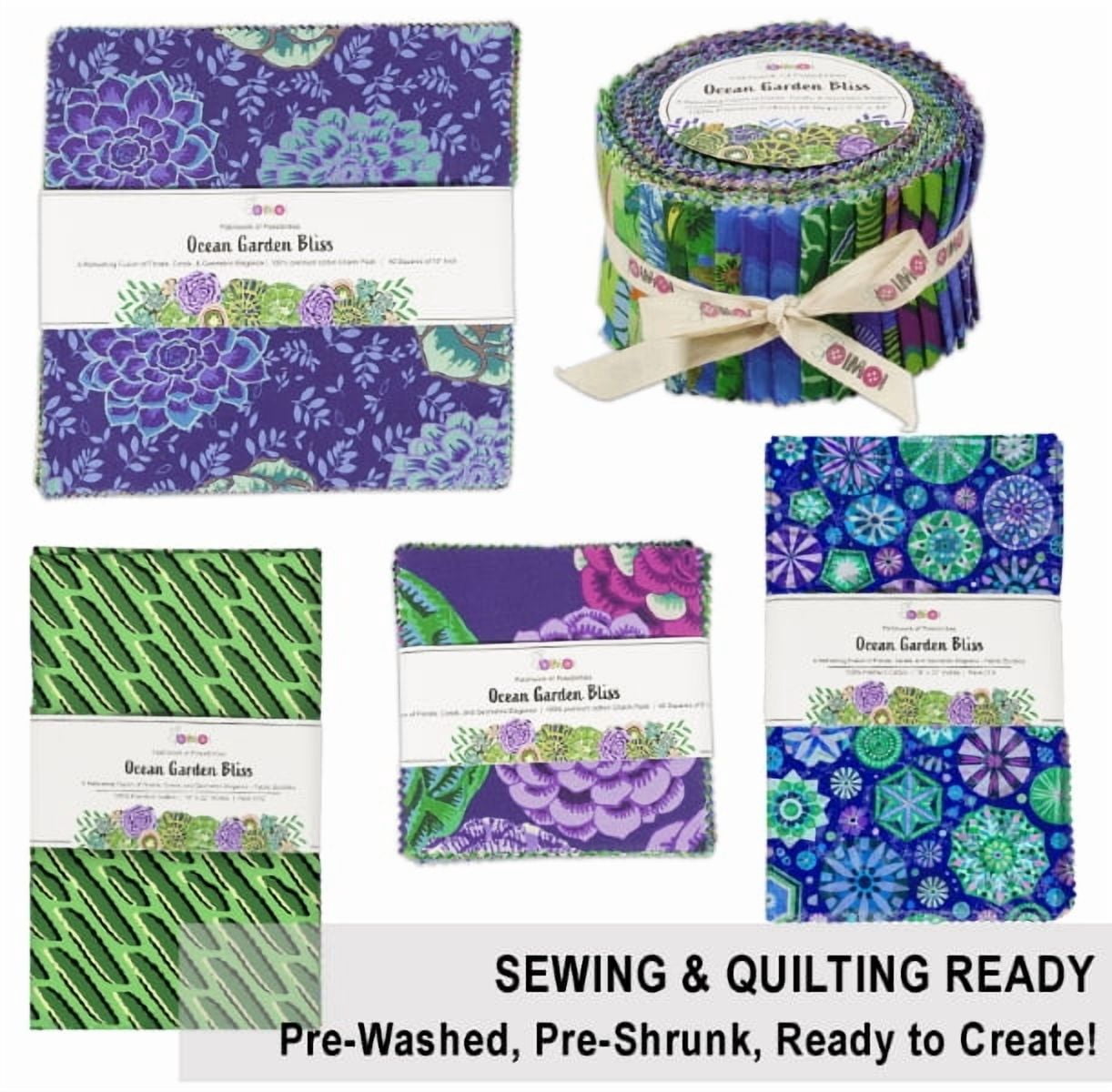 Soimoi Jelly Roll Fabric Strips for Quilting, Precut Fabric for DIY, 40 Strip Assorted Bundle, Jelly Roll For Scrapbooking, Perfect Quilting Fabric for Sewing, Craft, Home Decor- Ocean Garden Bliss