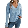 thumbnail image 2 of CaiJunJia Sweaters No Boundaries ,Women Fashion Casual Long Sleeve V-Neck Keeping Warm Outing Sweater, 2 of 6