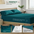 thumbnail image 7 of Thread Spread 100% Organic Cotton Sheets Twin Size - 3 PC Organic Cotton Twin Size Percale Weave Sheet Set, Soft, Cooling, Crisp & Breathable, 16" Deep Pocket Bedding Set for Dorm Room - Teal, 7 of 7