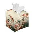 thumbnail image 6 of ZIATUBLE Hummingbird Square Tissue Box Cover Floral Leather Tissue Paper Box Cover Decorative Cube Tissue Holder for Living Room Wear Resistant Napkin Organizer Dispenser, 6 of 7