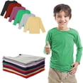 thumbnail image 5 of BILLIONHATS 24 Pack Kids Long Sleeve T-shirts Cotton, Unisex Bulk Wholesale Children Long Sleeved Tees, Donations, Assorted Colors and Sizes, 5 of 5