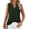 thumbnail image 2 of UYISJ Women's Summer Tank Tops V Neck Sleeveless Tunic Tops Casual Office Work Shirts Blouse Z-Green L, 2 of 6