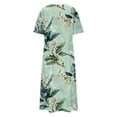 thumbnail image 4 of Ytndtr Womens 2025 Short Sleeves Floral Print V-Neck Summer Sundress Maxi Dress, 4 of 4