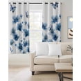 thumbnail image 2 of Navy Blue Floral Kitchen Curtains Spring Flowers Butterflies Watercolor Cafe Short Curtains for Bathroom Blackout Window Curtain Small Window Treatment Drapes for Bedroom Living Room 52"x45"x2, 2 of 9