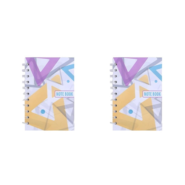 Methold Cuaderno de aglutinante Suministros de oficina Mano de obra fina Color flexible Multiusos Regalo dulce Bloc de notas de papel amarillo-morado 2piezas