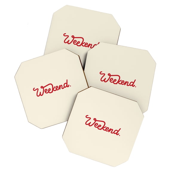 Society6 Urban Wild Studio Weekend In Red Set of 4 Coasters