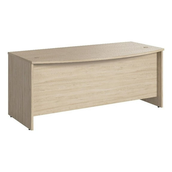 Bowery Hill 72W x 36D Bow Front Desk in Natural Elm - Engineered Wood