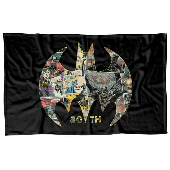 Batman 80Th Shield Fleece Blanket 36' x 58',80Th Shield