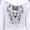 thumbnail image 4 of Hot Leathers GLZ4237 Ladies 'Sugar Skull' Lightweight Slubby Hooded White Hoodie Large, 4 of 5