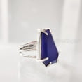 thumbnail image 3 of Coffin Lapis Lazuli Ring, Natural Afghani Lapis Ring, September Birthstone Ring, Womens Ring, Coffin Ring, 925 Sterling Silver, Christmas, Handmade, Statement Jewelry, Coffin Shape Gemstone Ring, 3 of 6